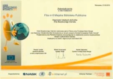 Druk ulotny : [Inc.:] Zaświadczenie : Filia nr 6 Miejska Biblioteka Publiczna [w Białej Podlaskiej] organizator lokalnych obchodów Dnia Bezpiecznego Internetu, 2010