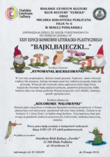 Druk ulotny : [Inc.:] XIV edycja Konkursu Literacko-Plastycznego "Bajki, bajeczki..."