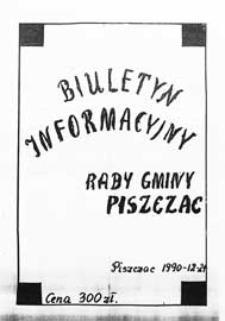 Biuletyn Informacyjny : Rada Gminy Piszczac [Nr 1], grudzień (1990)