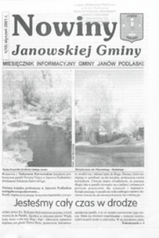Nowiny Janowskiej Gminy : miesięcznik informacyjny Gminy Janów Podlaski R.2 (2001) nr 1 (10)
