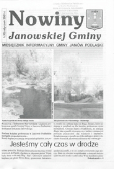 Nowiny Janowskiej Gminy : miesięcznik informacyjny Gminy Jan&oacute;w Podlaski R.2 (2001) nr 1 (10)