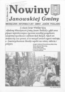 Nowiny Janowskiej Gminy : miesięcznik informacyjny Gminy Jan&oacute;w Podlaski R.2 (2001) nr 3 (12)