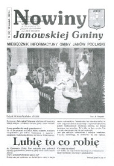 Nowiny Janowskiej Gminy : miesięcznik informacyjny Gminy Jan&oacute;w Podlaski R.2 (2001) nr 9 (17)