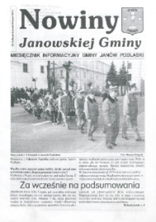 Nowiny Janowskiej Gminy : miesięcznik informacyjny Gminy Janów Podlaski R.2 (2001) nr 10/11 (18)