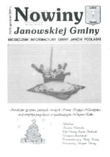 Nowiny Janowskiej Gminy : miesięcznik informacyjny Gminy Jan&oacute;w Podlaski R.2 (2001) nr 12 (19)