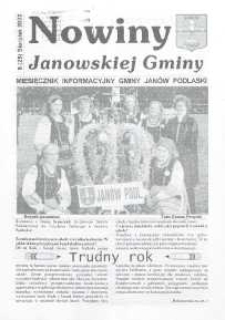 Nowiny Janowskiej Gminy : miesięcznik informacyjny Gminy Jan&oacute;w Podlaski R. 3 (2002) nr 8 (25)
