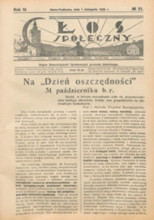 Głos Społeczny R. 4 (1936) nr 21