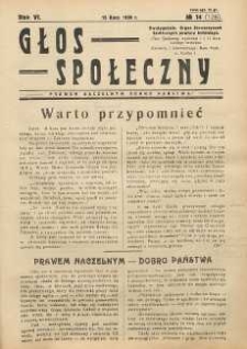 Głos Społeczny R. 6 (1938) nr 14 (126)
