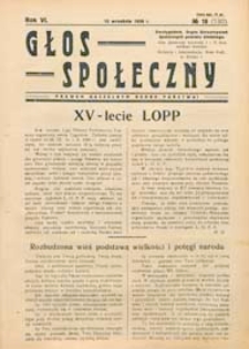 Głos Społeczny R. 6 (1938) nr 18 (130)