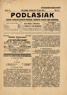 Podlasiak : tygodnik polityczno-społeczno-narodowy, poświęcony sprawom ludu podlaskiego R. 2 (1923) nr 11