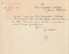Pismo Jana Makaruka do Inspektora Szkolnego w Janowie Podlaskim o przyjęciu obowiązków kierownika szkoły w Komarnie z dn. 1 IX 1931 r.