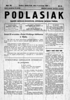 Podlasiak : tygodnik polityczno-społeczno-narodowy, poświęcony sprawom ludu podlaskiego R. 7 (1928) nr 37