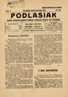 Podlasiak : tygodnik polityczno-społeczno-narodowy, poświęcony sprawom ludu podlaskiego R. 2 (1923) nr 20