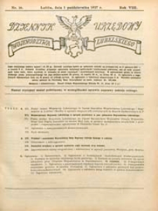 Dziennik Urzędowy Województwa Lubelskiego R.8 (1927) nr 16