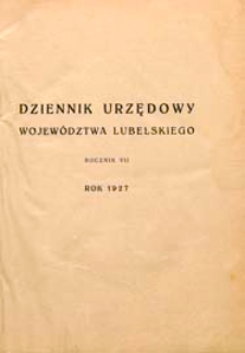 Skorowidz alfabetyczny do Dziennika Urzędowego Województwa Lubelskiego R.8 (1927)