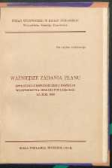 Ważniejsze zadania planu społeczno-gospodarczego rozwoju województwa bialskopodlaskiego na rok 1980