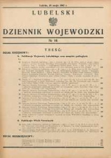 Lubelski Dziennik Wojewódzki 1947 nr 10