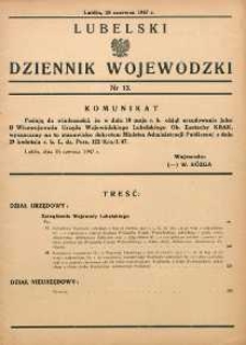 Lubelski Dziennik Wojew&oacute;dzki 1947 nr 13