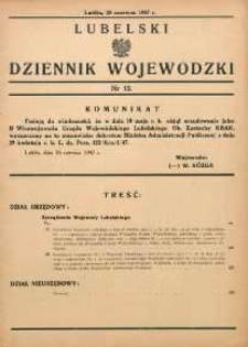 Lubelski Dziennik Wojewódzki 1947 nr 13