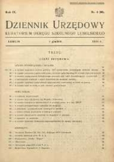 Dziennik Urzędowy Kuratorjum Okręgu Szkolnego Lubelskiego R.9 (1936/1937) nr 4 (88)