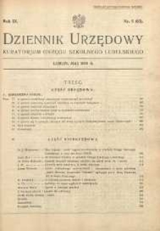 Dziennik Urzędowy Kuratorjum Okręgu Szkolnego Lubelskiego R.8 (1935/1936) nr 9 (83)