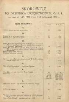 Dziennik Urzędowy Kuratorjum Okręgu Szkolnego Lubelskiego R.8 (1935/1936) skorowidz za czas 1 IX 1935 - 1.VI 1936