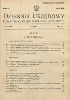 Dziennik Urzędowy Kuratorjum Okręgu Szkolnego Lubelskiego R.9 (1936/1937) nr 6 (90)