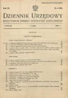 Dziennik Urzędowy Kuratorjum Okręgu Szkolnego Lubelskiego R.9 (1936/1937) nr 6 (90)
