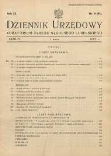 Dziennik Urzędowy Kuratorjum Okręgu Szkolnego Lubelskiego R.9 (1936/1937) nr 9 (93)