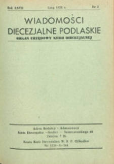 Wiadomości Diecezjalne Podlaskie R. 27 (1958) nr 2