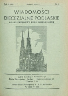 Wiadomości Diecezjalne Podlaskie R. 27 (1958) nr 3