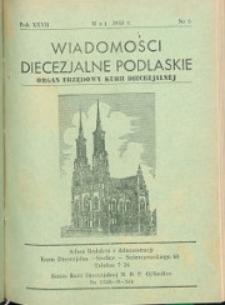 Wiadomości Diecezjalne Podlaskie R. 27 (1958) nr 5