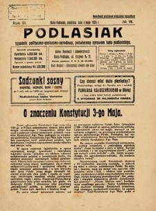 Podlasiak : tygodnik polityczno-społeczno-narodowy, poświęcony sprawom ludu podlaskiego R. 3 (1924) nr 18