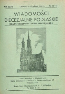 Wiadomości Diecezjalne Podlaskie R. 27 (1958) nr 11-12
