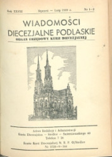 Wiadomości Diecezjalne Podlaskiej R. 28 (1959) nr 1-2