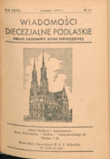 Wiadomości Diecezjalne Podlaskiej R. 28 (1959) nr 11