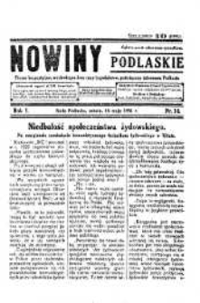 Nowiny Podlaskie: pismo bezpartyjne wychodzące dwa razy tygodniowo, poświęcone interesom Podlasia R. 1 (1931) nr 14