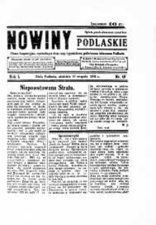 Nowiny Podlaskie: pismo bezpartyjne wychodzące dwa razy tygodniowo, poświęcone interesom Podlasia R. 1 (1931) nr 40