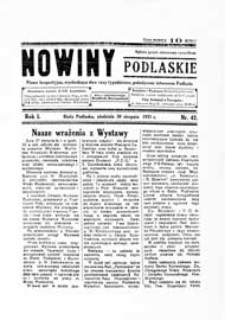 Nowiny Podlaskie: pismo bezpartyjne wychodzące dwa razy tygodniowo, poświęcone interesom Podlasia R. 1 (1931) nr 42