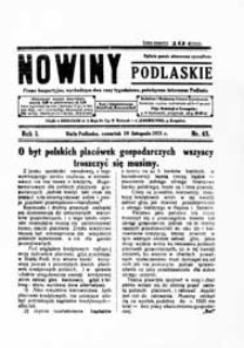 Nowiny Podlaskie: pismo bezpartyjne wychodzące dwa razy tygodniowo, poświęcone interesom Podlasia R. 1 (1931) nr 63