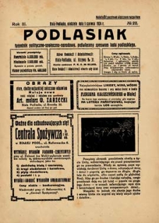 Podlasiak : tygodnik polityczno-społeczno-narodowy, poświęcony sprawom ludu podlaskiego R. 3 (1924) nr 22