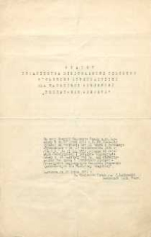 Statut Towarzystwa Regionalnych Ośrodków Społeczno-Wychowawczych dla Młodziezy Wiejskiej "Przodownik Wiejski"