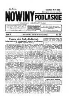 Nowiny Podlaskie: tygodnik bezpartyjny R. 2 (1932) nr 22