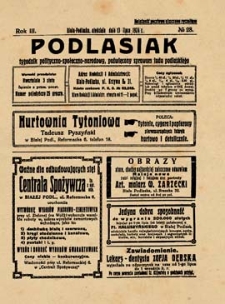 Podlasiak : tygodnik polityczno-społeczno-narodowy, poświęcony sprawom ludu podlaskiego R. 3 (1924) nr 28