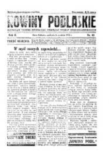 Nowiny Podlaskie: bezpartyjny tygodnik informacyjny, poświęcony sprawom gospodarczym R. 2 (1932) nr 40