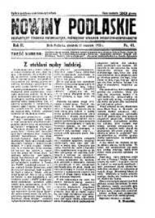 Nowiny Podlaskie: bezpartyjny tygodnik informacyjny, poświęcony sprawom gospodarczym R. 2 (1932) nr 41