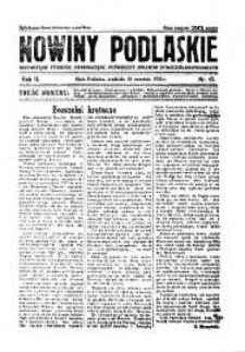 Nowiny Podlaskie: bezpartyjny tygodnik informacyjny, poświęcony sprawom gospodarczym R. 2 (1932) nr 42