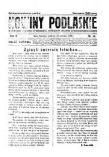 Nowiny Podlaskie: bezpartyjny tygodnik informacyjny, poświęcony sprawom gospodarczym R. 2 (1932) nr 43