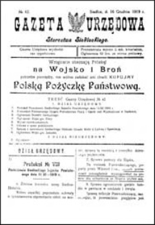 Gazeta Urzędowa Starostwa Siedleckiego R. 1 (1919) nr 42