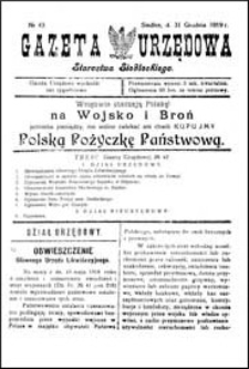 Gazeta Urzędowa Starostwa Siedleckiego R. 2 (1919) nr 43